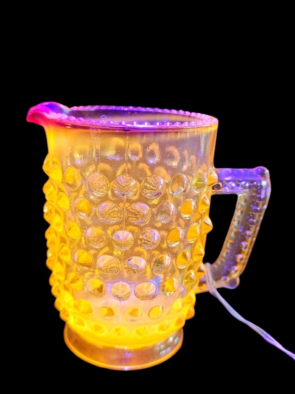 Vintage Fenton Amber Glass Hobnail Mini Pitcher / Creamer (As-Is / Display Only)